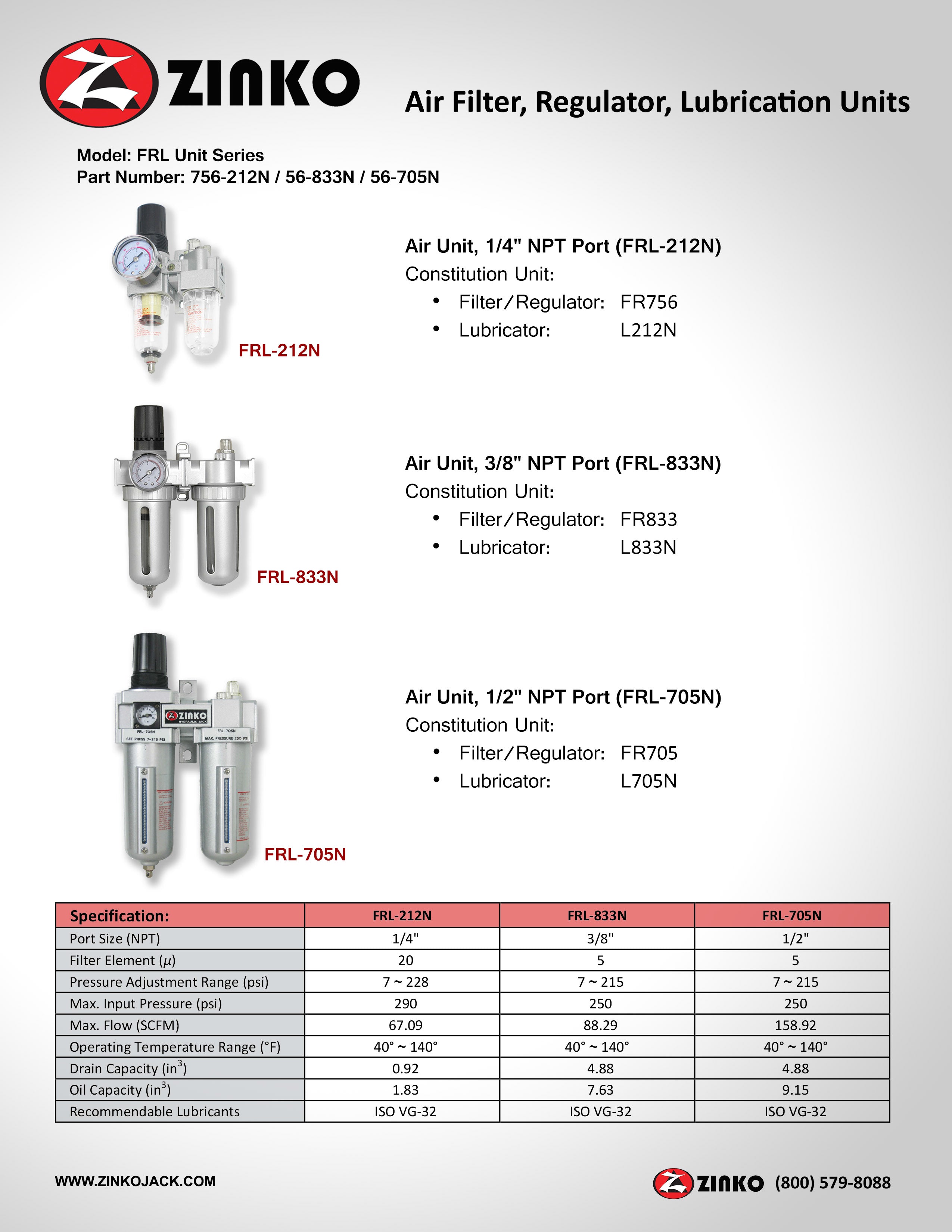FRL Combo with shutoff valve, 1/4