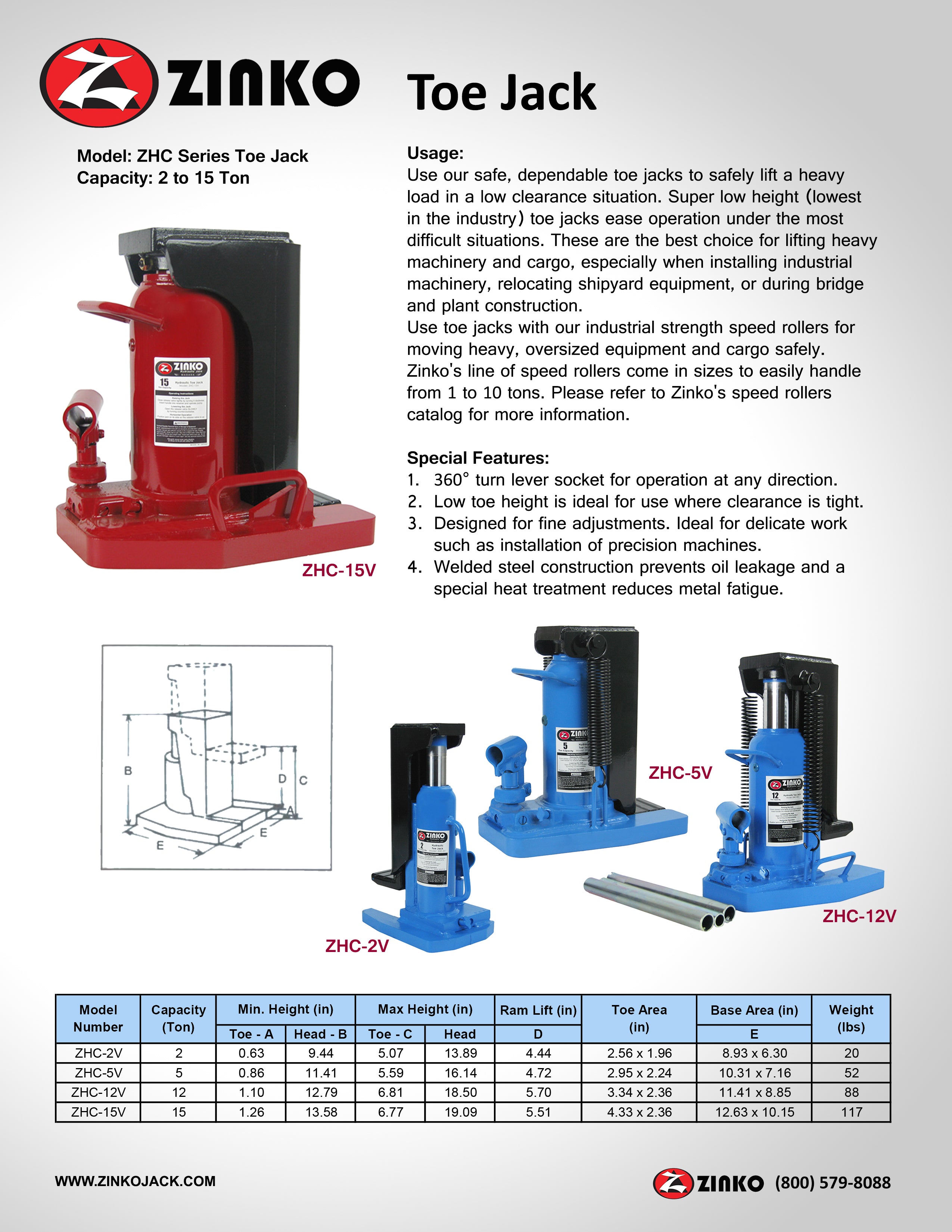 ジャック Zinko ZJS-1218 12 Ton 18
