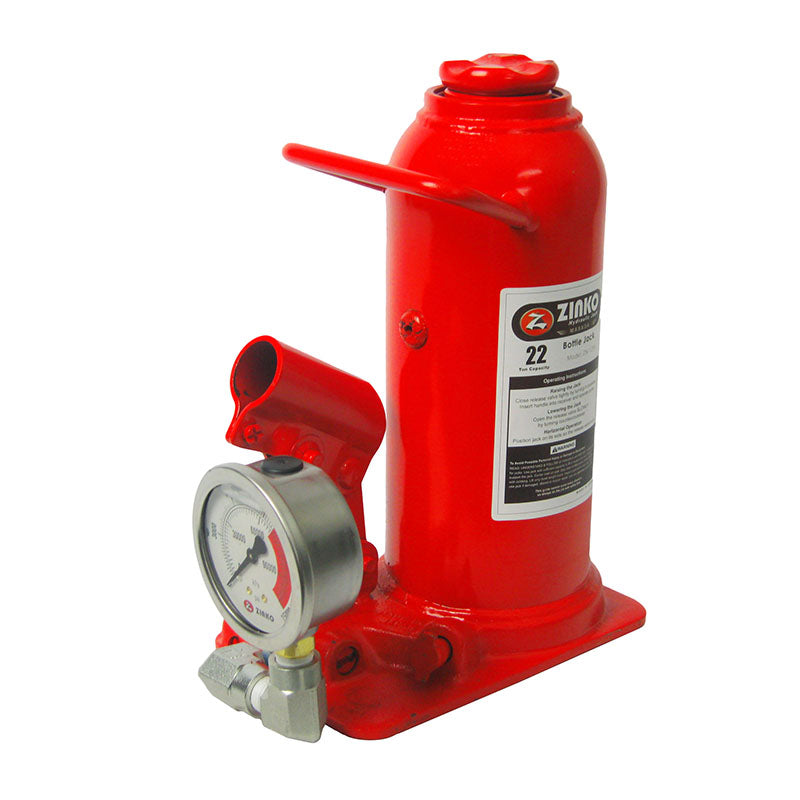 BOTTLE JACK WITH PRESSURE GAUGE 12 TON MODEL: ZN-12PG – Zinko
